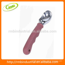 zinc alloy ice cream spoon with plastic handle
